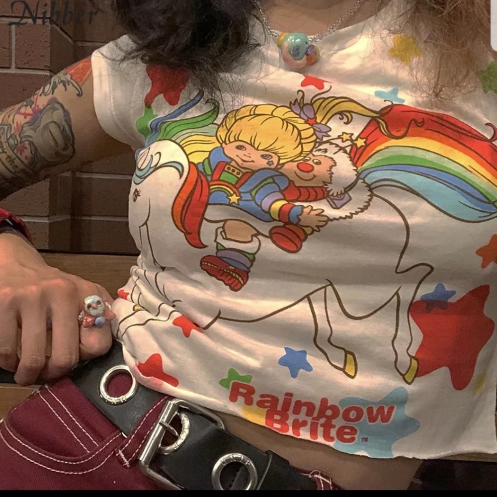 NWOT RAINBOW BRIGHT CROP TOP